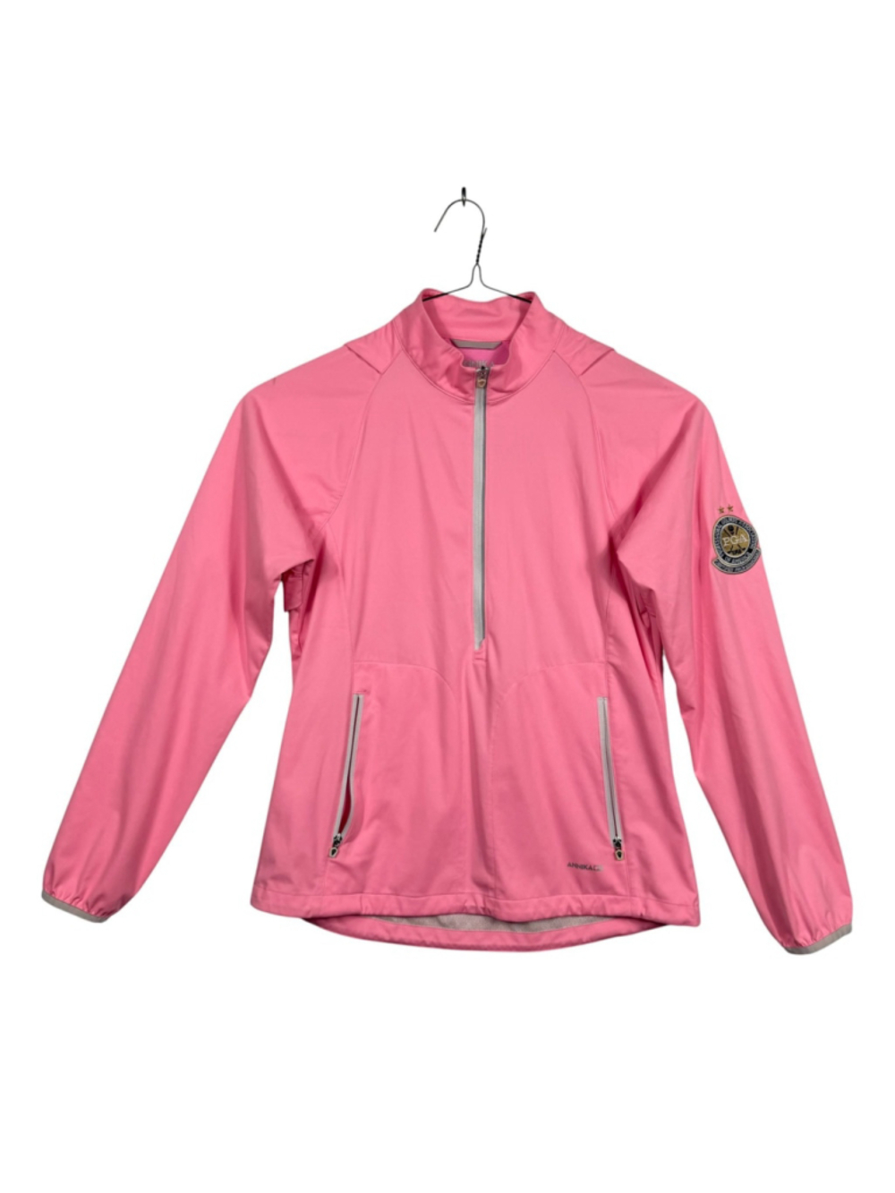 Annika Cutter & Buck PGA Golf Jacket Pink Wind Resistant 1/4 Zip Womens XS